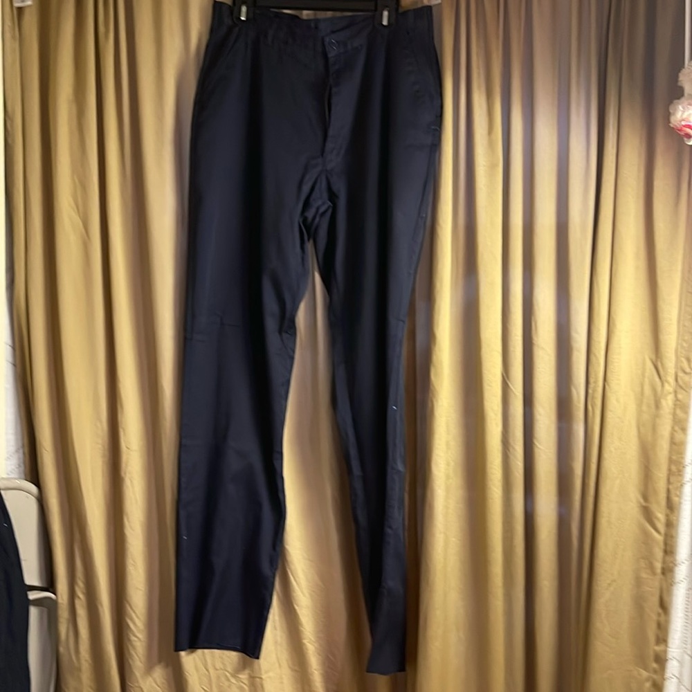 Men’s M-34 blue Khaki/Chinos Zip/Button Close 3 Functional Pockets Belt Loops